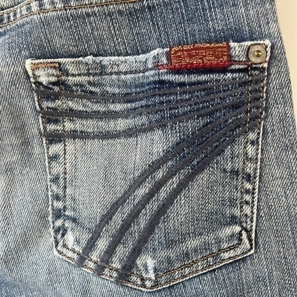 7 For All Mankind Dojo Jeans Size 24 Womens Denim Bermuda Shorts 7FAMK Cotton - Picture 8 of 12